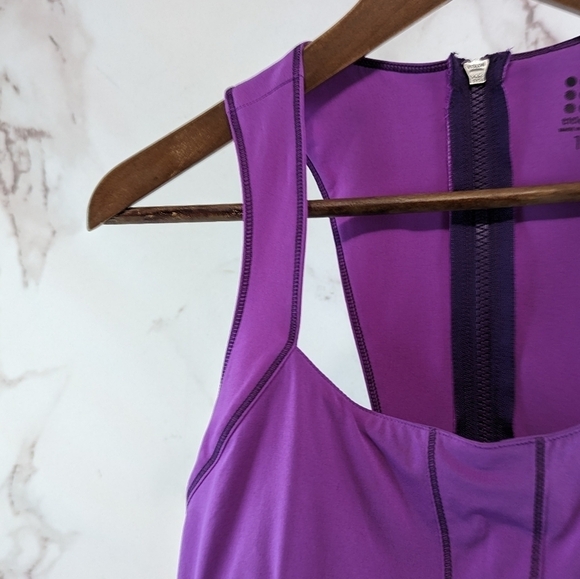 Title Nine Dress Women 10 Medium Purple Tank Trouble Bra Nimblene Racerback - Picture 2 of 12